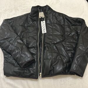 Stoosh Quilted Leather Bomber Jacket